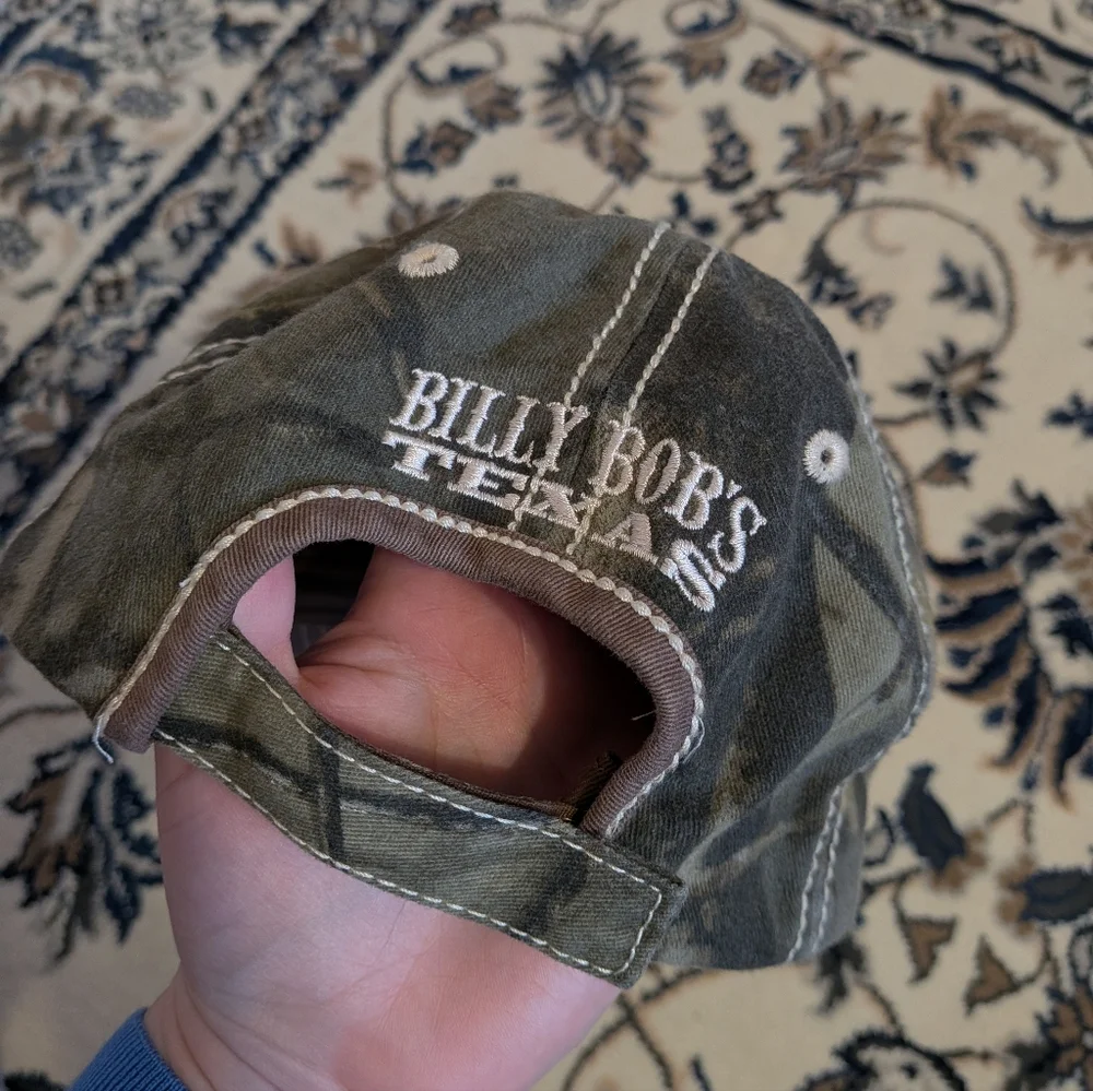 Camouflage and Brown Cap with Texas Longhorn Logo